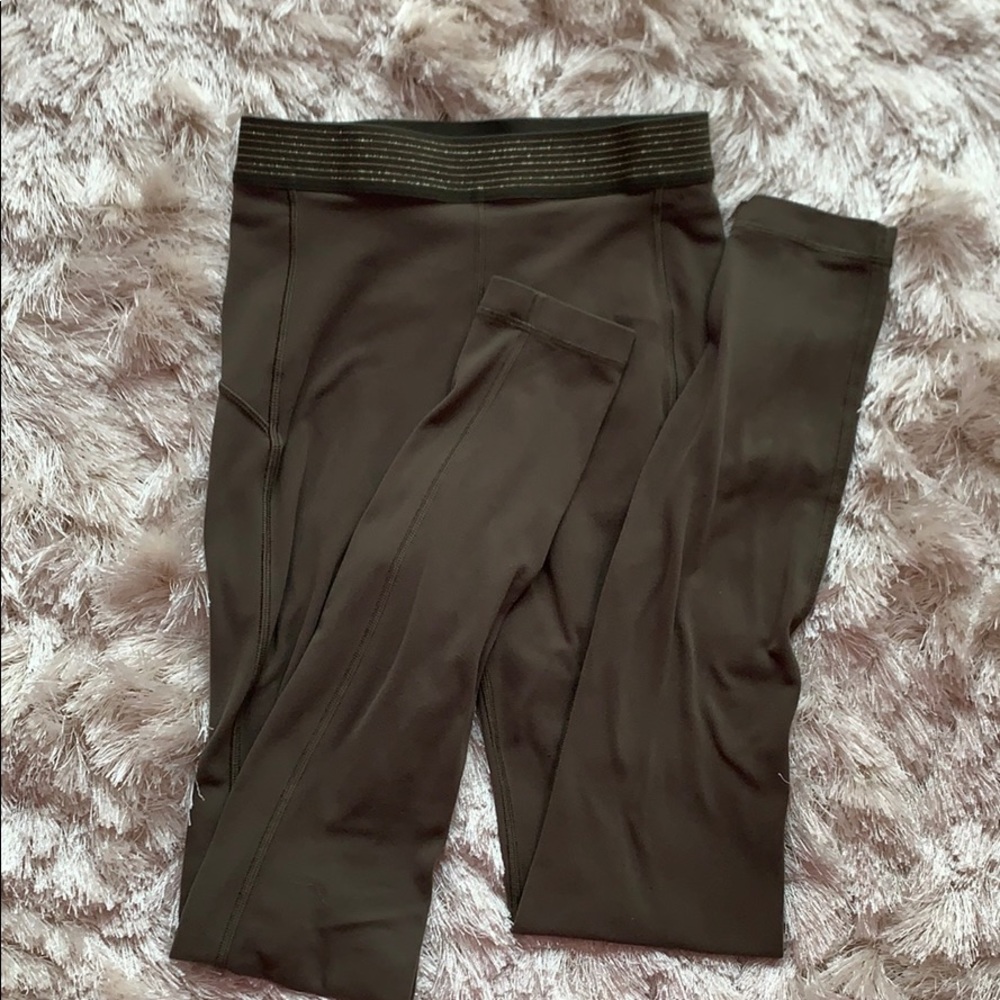 Lululemon Leggings with Gold waistband